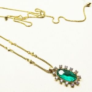 KENDRA SCOTT Brett Emerald Clear Crystal Necklace
